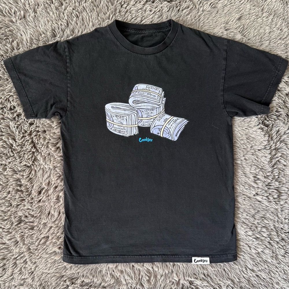 Cookies Blue Strips Black T-Shirt men’s Medium